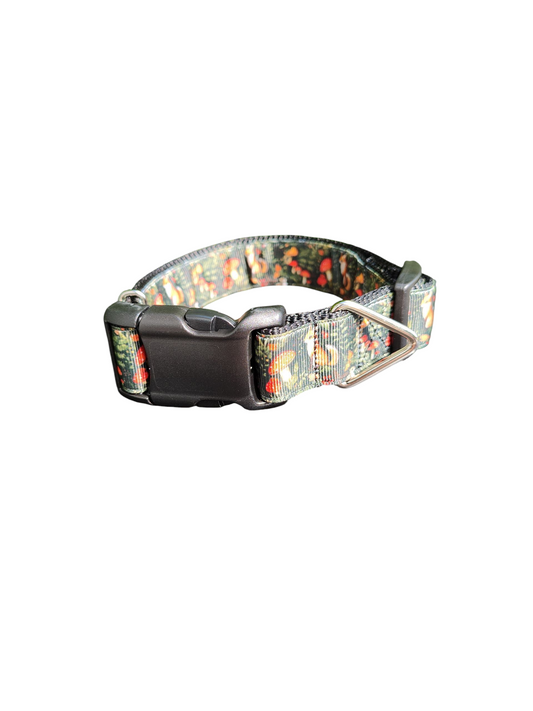 Mushrooms and Foxes Nylon Dog Collar | Purrfect Pet Kingdom