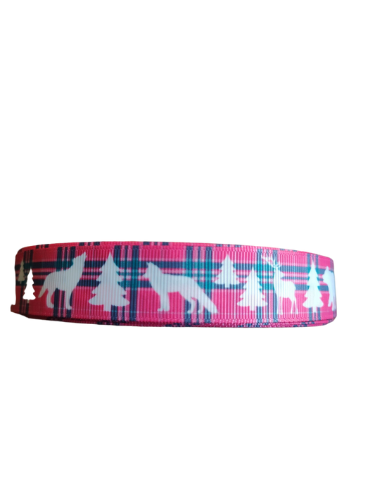 Pink Plaid Wildlife Nylon Dog Collar | Purrfect Pet Kingdom
