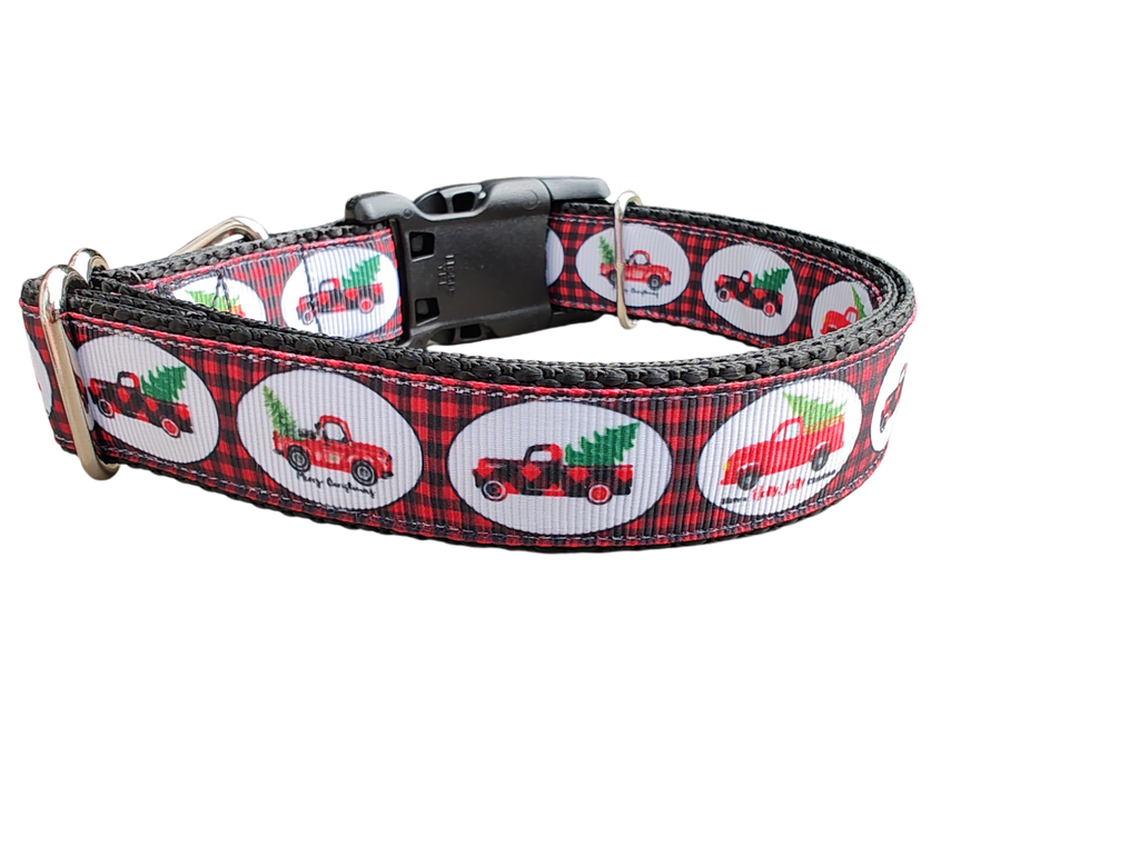 Christmas Red Truck Nylon Dog Collar | Purrfect Pet Kingdom