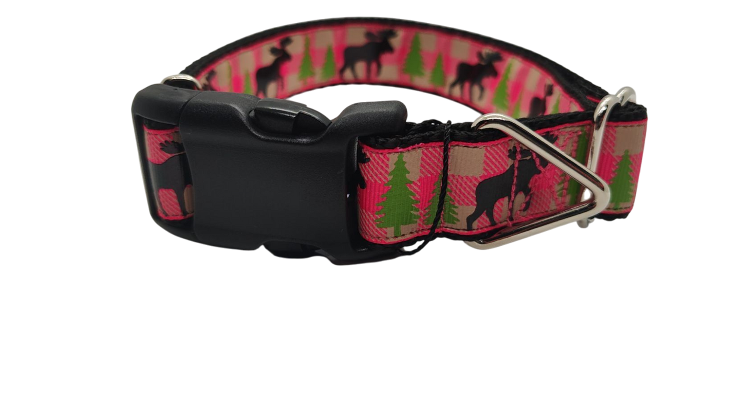 Pink Moose Nylon Dog Collar | Purrfect Pet Kingdom