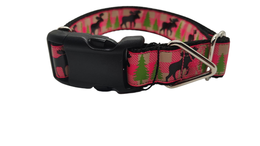 Pink Moose Nylon Dog Collar | Purrfect Pet Kingdom