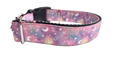 Pink Galaxy Moon and Stars Nylon Dog Collar