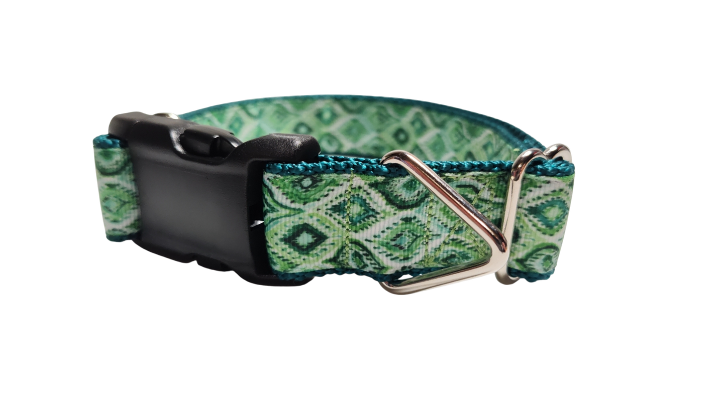 Moroccan Green Pattern Nylon Dog Collar | Purrfect Pet Kingdom