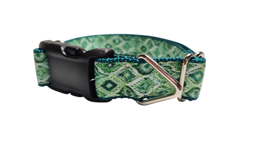 Moroccan Green Pattern Nylon Dog Collar | Purrfect Pet Kingdom