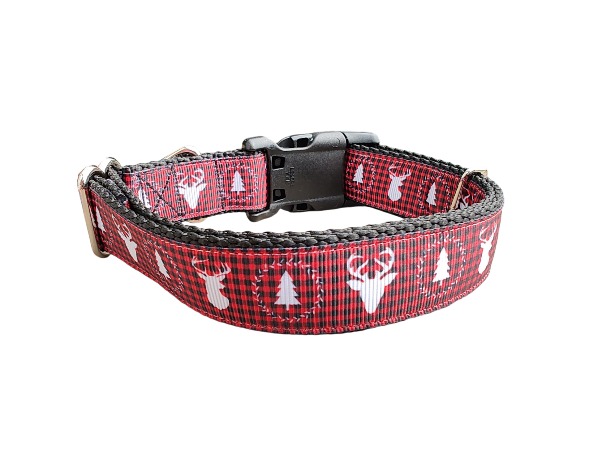 Deer Heads and Trees Nylon Dog Collar | Purrfect Pet Kingdom
