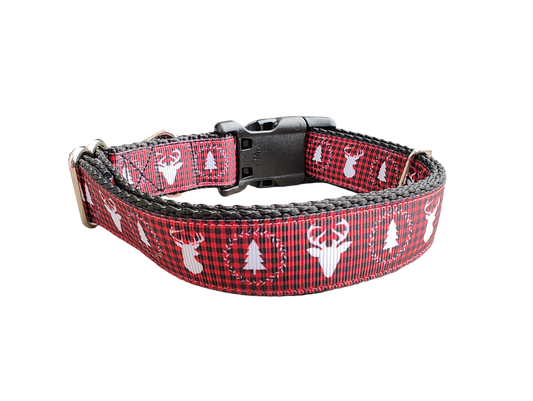 Deer Heads and Trees Nylon Dog Collar | Purrfect Pet Kingdom