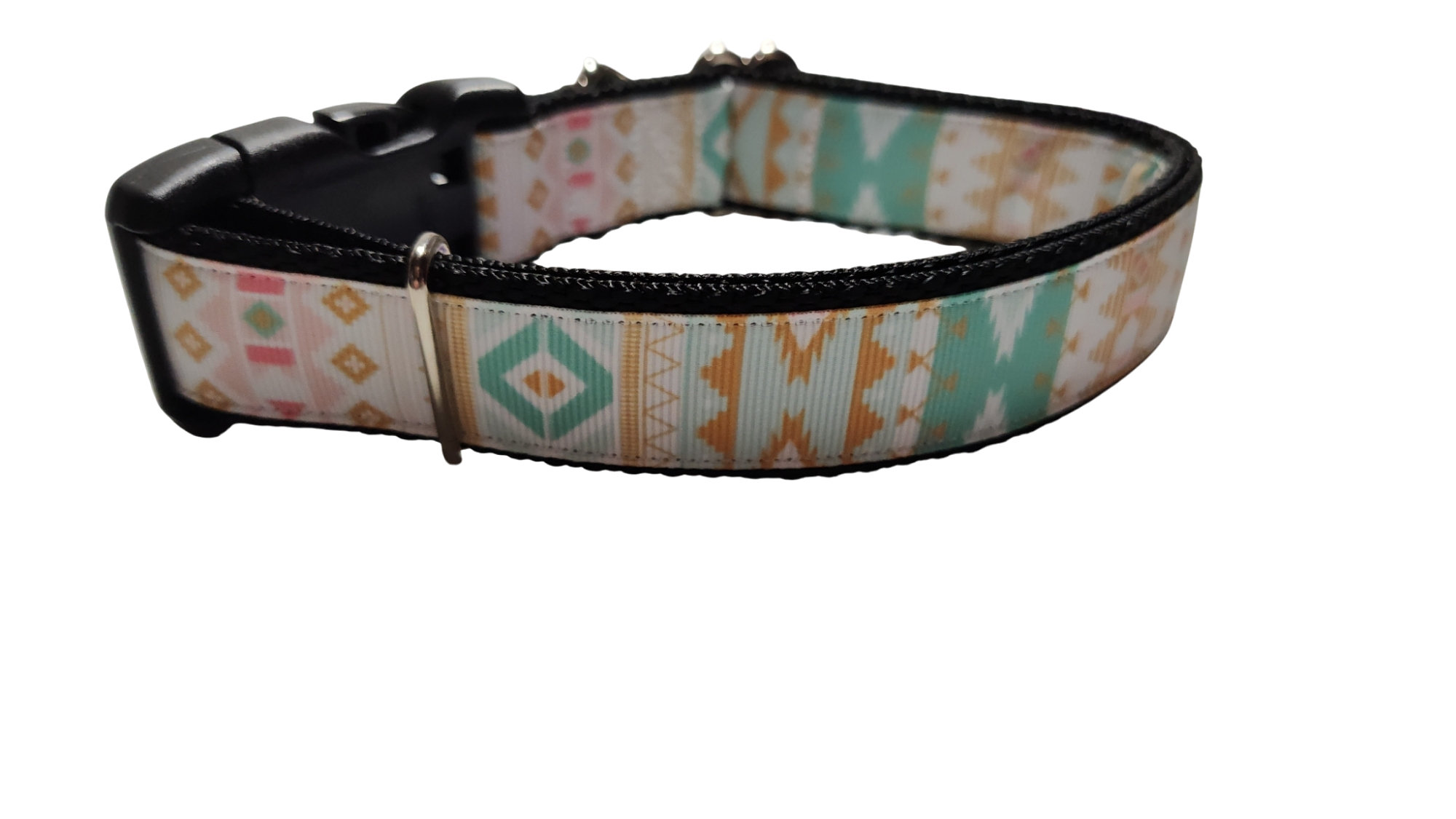 White and Gold Tribal Nylon Dog Collar | Purrfect Pet Kingdom