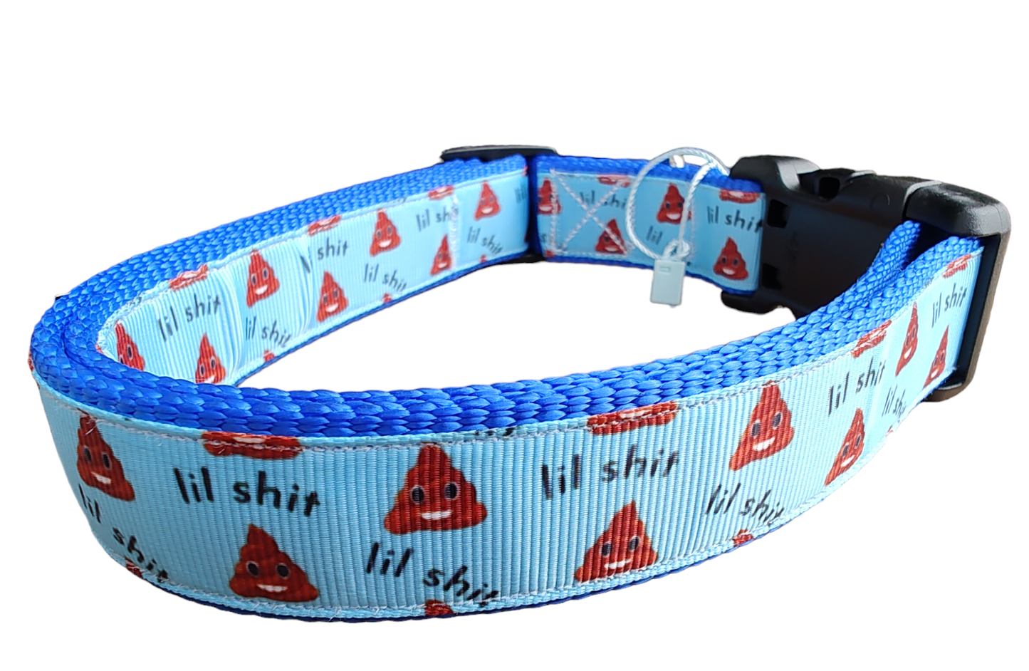 Blue Lil Shit Nylon Dog Collar MD, LG, XL, Leash | Purrfect Pet Kingdom