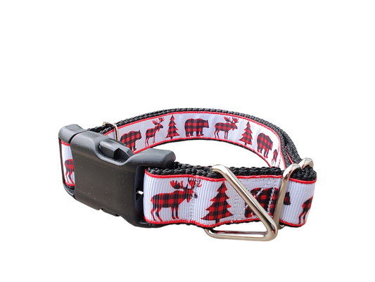 Buffalo Check Forest Nylon Dog Collar | Purrfect Pet Kingdom