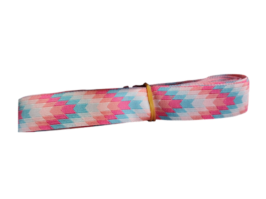Pink Blue Chevron Nylon Dog Collar