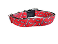 Bones Red Nylon Dog Collar