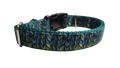 Green Feathers Pattern Nylon Dog Collar