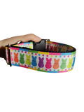 1.5" Wide Rainbow Marshmallow Bunnies Nylon Dog Collar