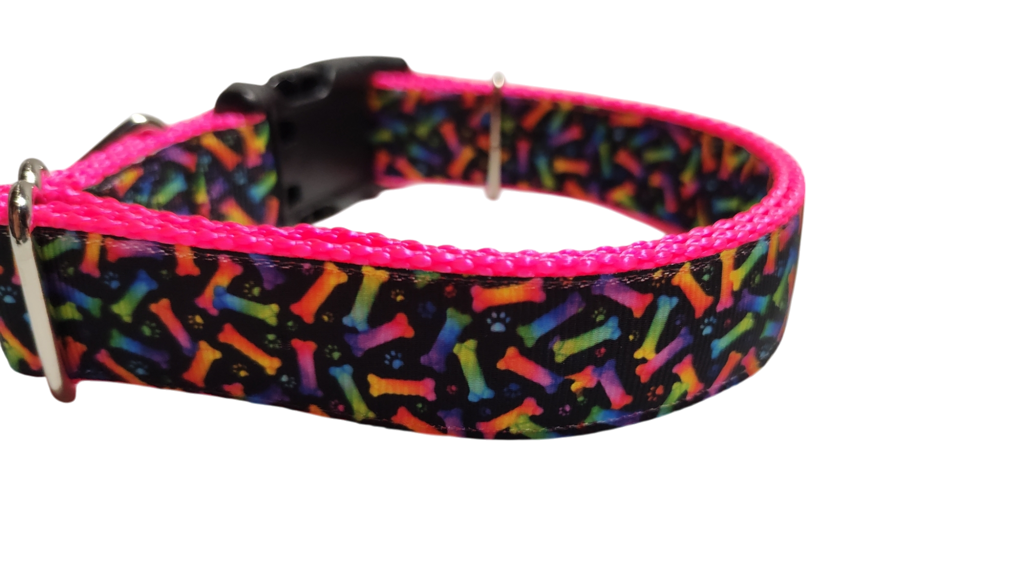 Neon Bones Nylon Dog Collar MD, LG, XL, Leash