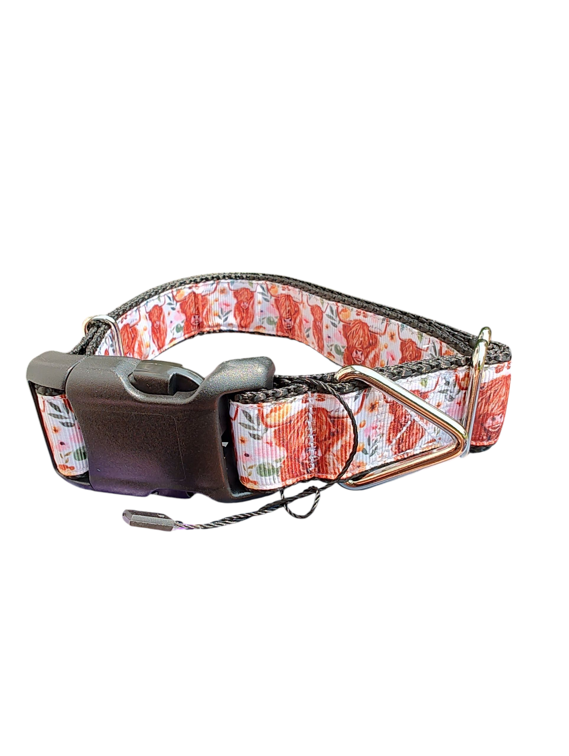 Western Highland Cow Flowers Nylon Dog Collar | Purrfect Pet Kingdom