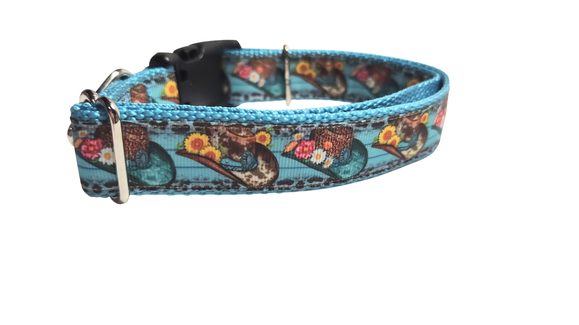 Cowboy Hats and Flowers Nylon Dog Collar | Purrfect Pet Kingdom