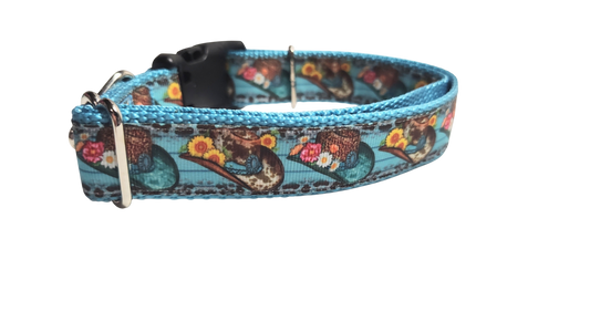 Cowboy Hats and Flowers Nylon Dog Collar | Purrfect Pet Kingdom