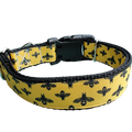 Bees On Yellow Nylon Dog Collar