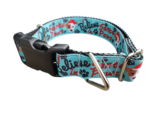 Believe In Santa Paws Christmas Nylon Dog Collar | Purrfect Pet Kingdom