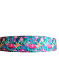 Floral Flamingo Nylon Dog Collar