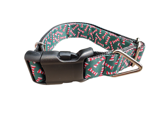Candy Cane Bones Christmas Nylon Dog Collar | Purrfect Pet Kingdom