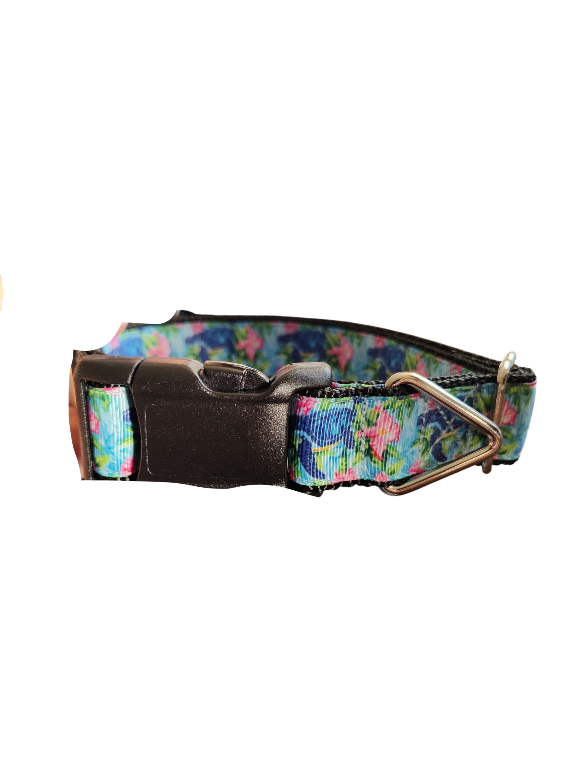 Sea Turtles and Flowers Nylon Dog Collar