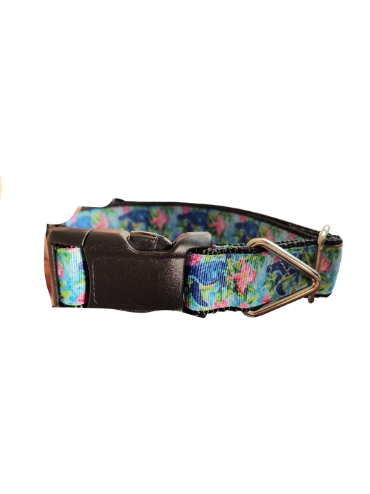 Sea Turtles and Flowers Nylon Dog Collar | Purrfect Pet Kingdom