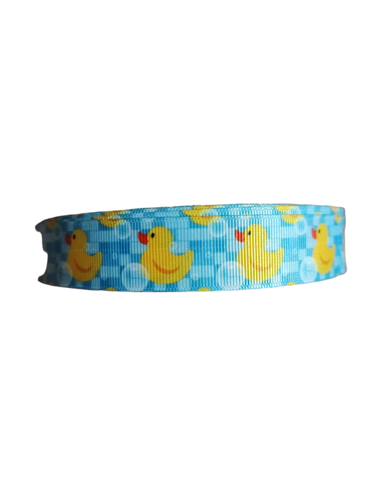 Bathtub Duckie (Blue) Nylon Dog Collar