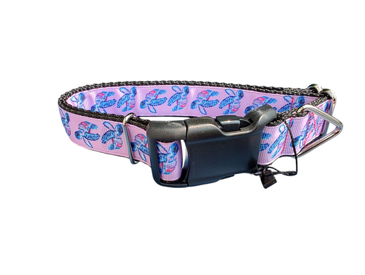 Pink Purple Sea Turtles Nylon Dog Collar | Purrfect Pet Kingdom