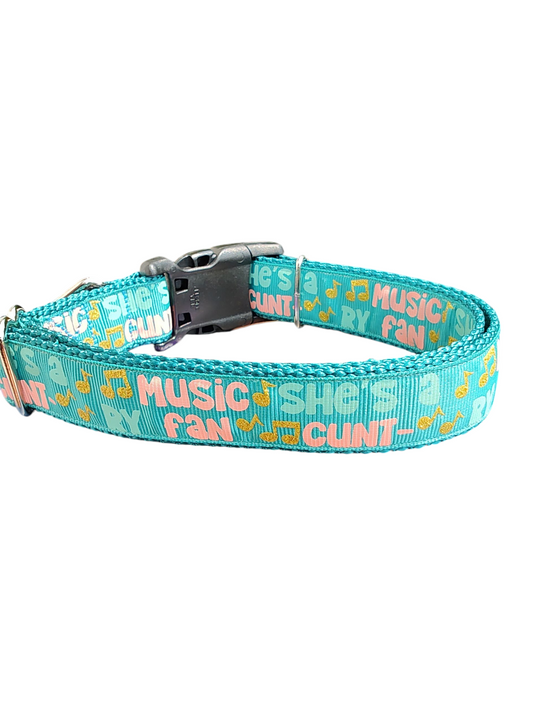 She's a Cunt-ry Music Fan Nylon Dog Collar | Purrfect Pet Kingdom