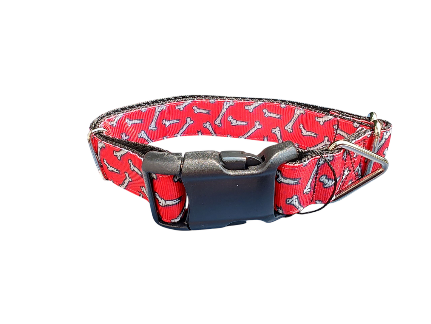 Bones Red Nylon Dog Collar | Purrfect Pet Kingdom
