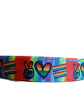 Peace Love Pride Nylon Dog Collar