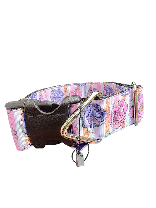 1.5" Wide Cartoon Roses Nylon Dog Collar | Purrfect Pet Kingdom