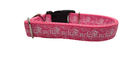 Fuck Pink Nylon Dog Collar | Purrfect Pet Kingdom