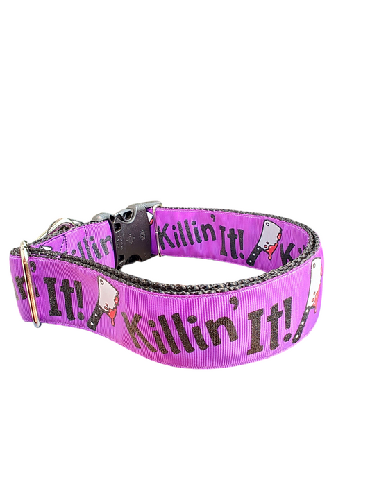 1.5" Wide Killin' It! Nylon Dog Collar | Purrfect Pet Kingdom