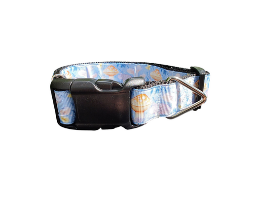 Blue Mushrooms Nylon Dog Collar | Purrfect Pet Kingdom