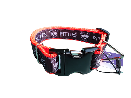 Pitties Super Heavy Orange Nylon Dog Collar, Leash | Purrfect Pet Kingdom