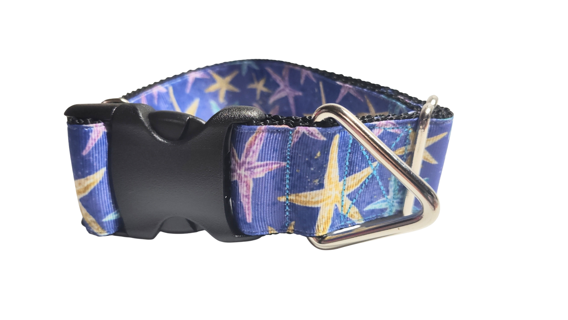 1.5" Wide Purple Starfish Nylon Dog Collar | Purrfect Pet Kingdom