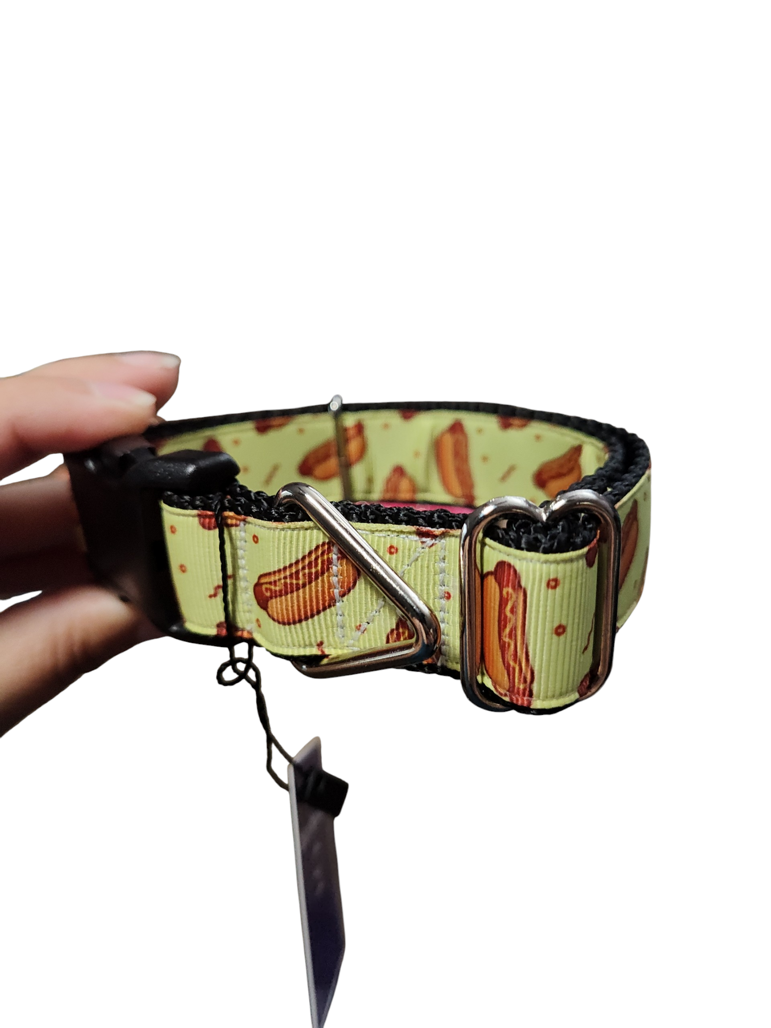 Falling Hotdogs Nylon Dog Collar