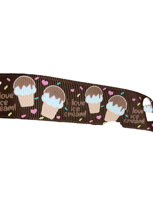 I Love Ice Cream Nylon Dog Collar