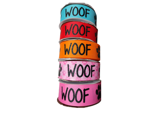 1.5" Wide Woof Nylon Dog Collar