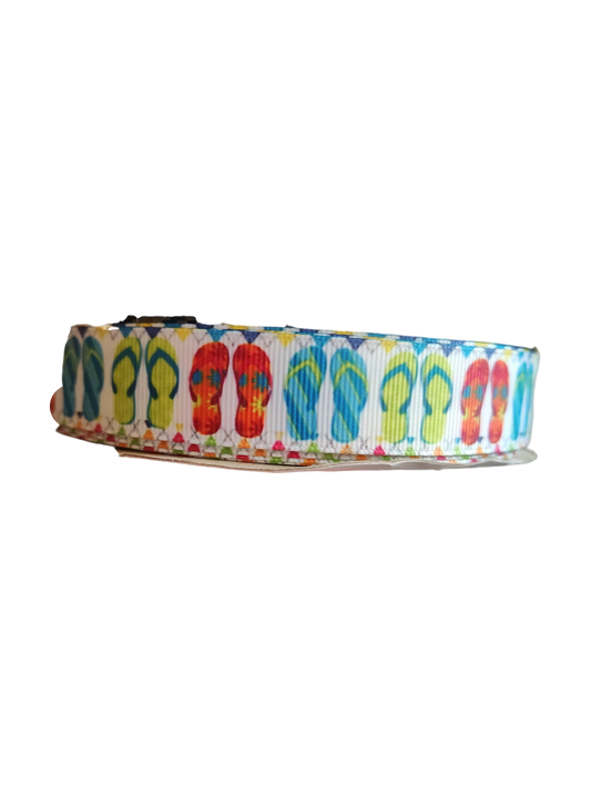Red, Blue, Green, Flip Flops Nylon Dog Collar | Purrfect Pet Kingdom