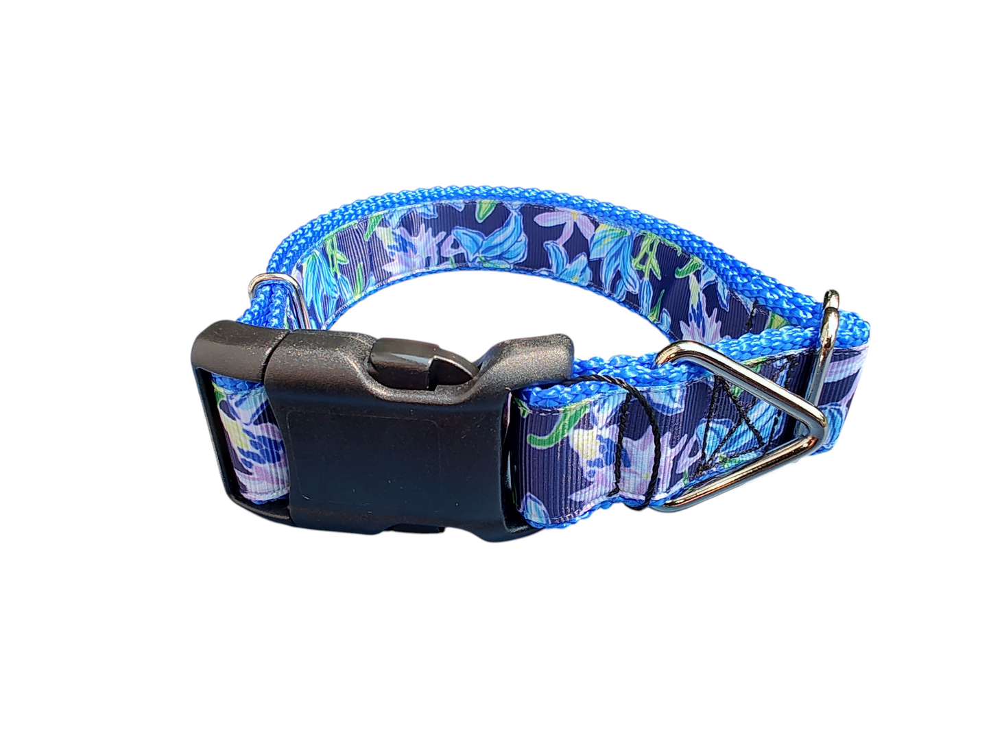 Blue Floral Nylon Dog Collar | Purrfect Pet Kingdom