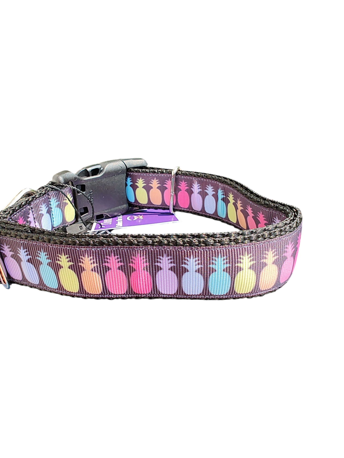 Rainbow Pineapples Nylon Dog Collar | Purrfect Pet Kingdom