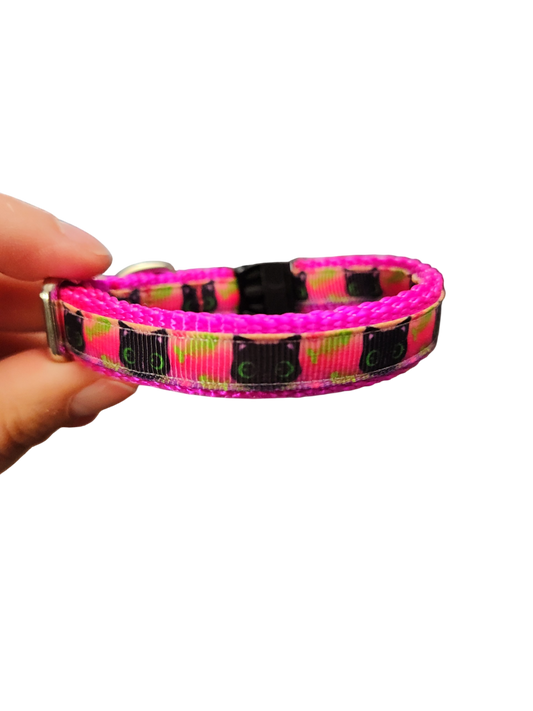 1/2" Black Cat Nylon Dog / Cat Collar