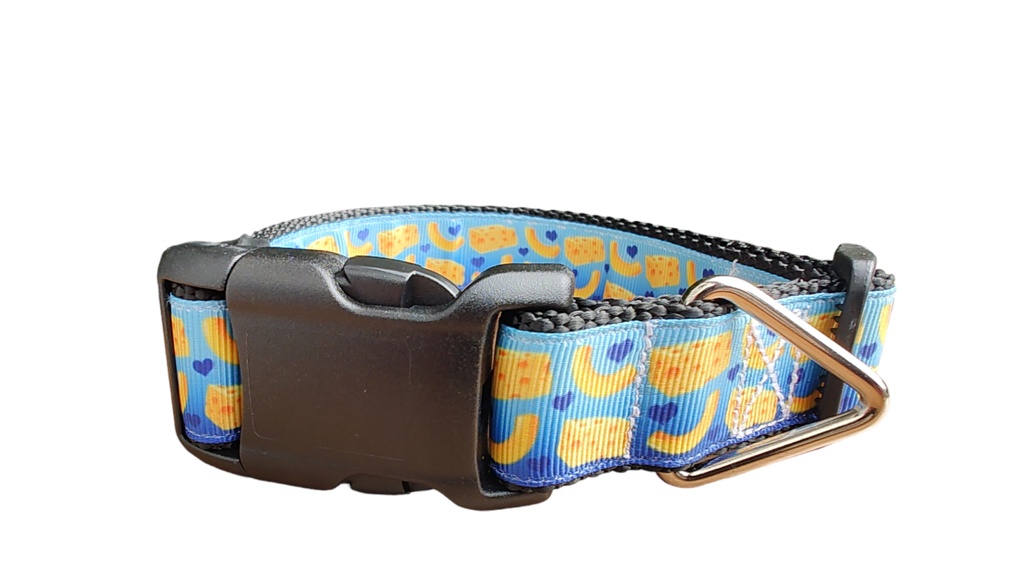 Mac And Cheese Black Nylon Dog Collar MD, LG, XL, Leash | Purrfect Pet Kingdom