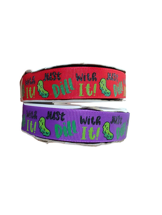 Dill With It Pickles Nylon Dog Collar