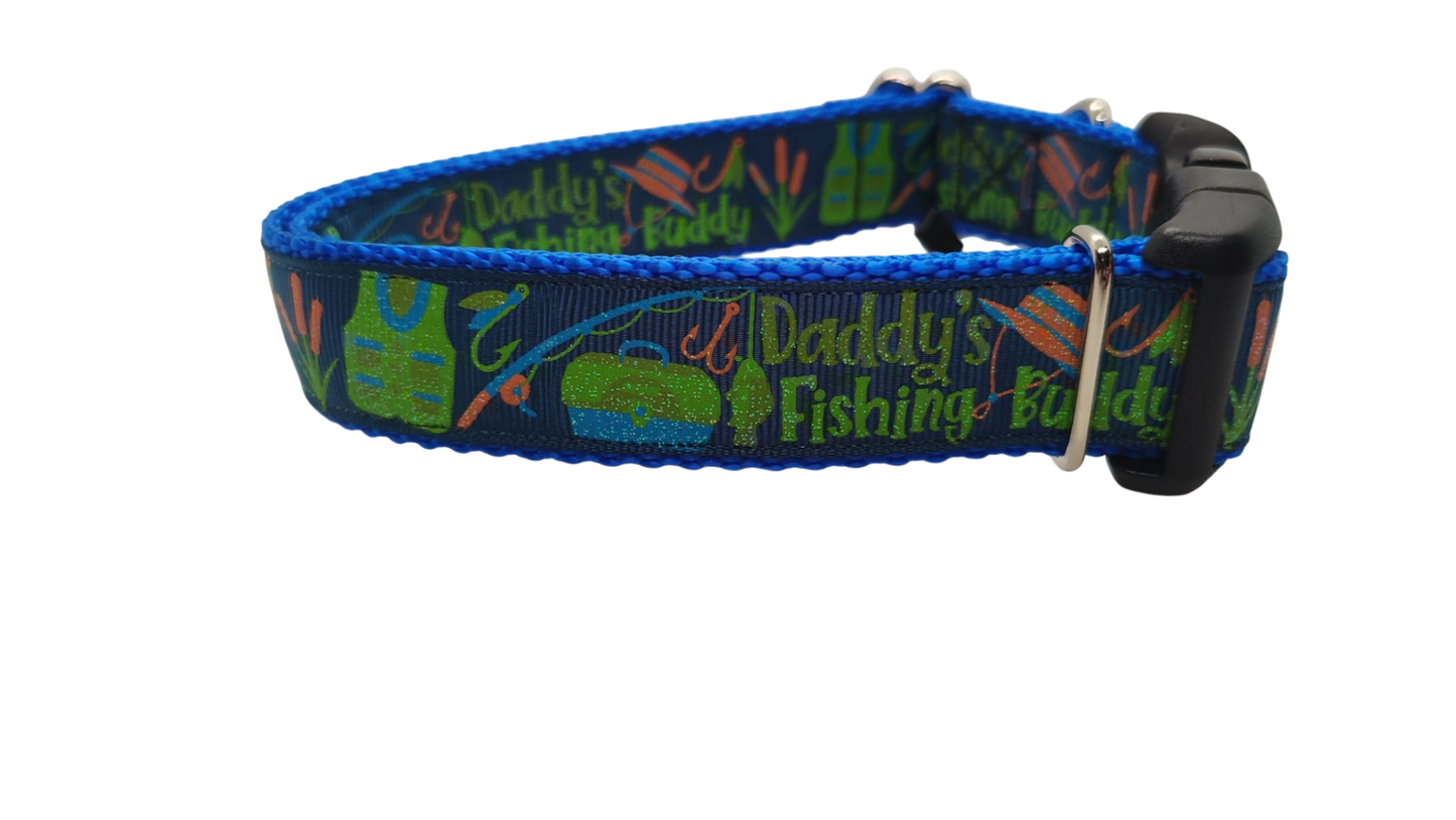 Daddy's Fishing Buddy Nylon Dog Collar | Purrfect Pet Kingdom