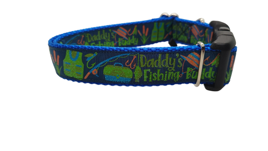 Daddy's Fishing Buddy Nylon Dog Collar | Purrfect Pet Kingdom