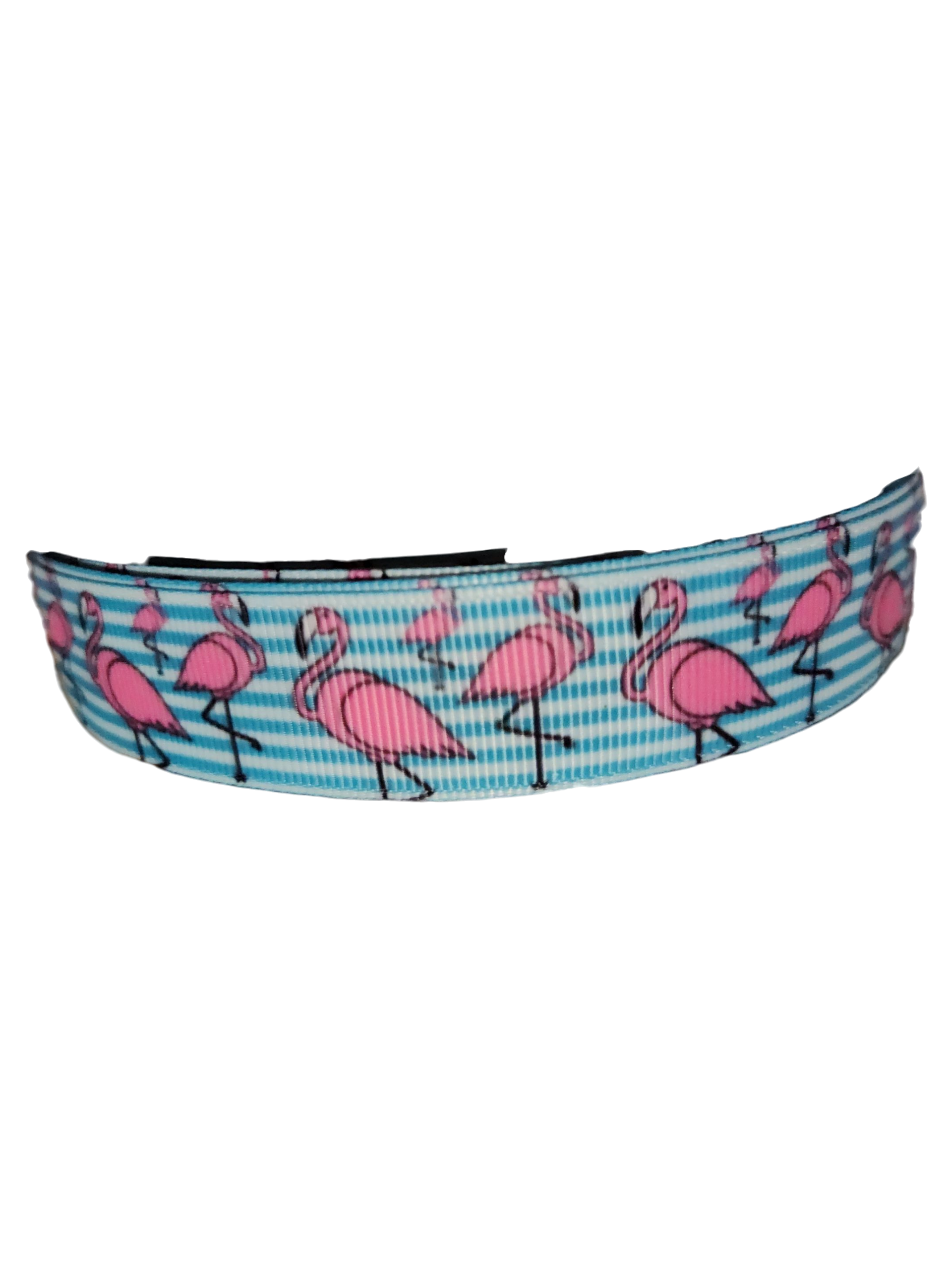 Flamingo Stripes Nylon Dog Collar | Purrfect Pet Kingdom